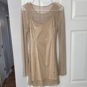 Elegant Mesh Overlay Dress